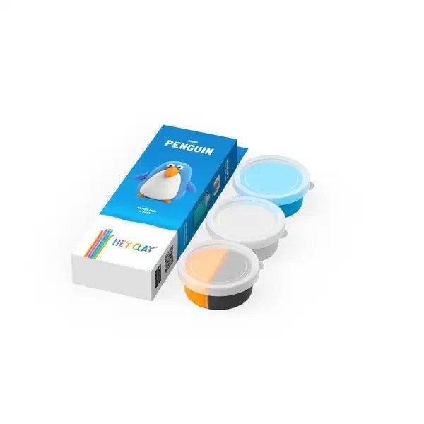 Hey Clay Pinguïn kleiset 3 potjes - nieuw, ., Knutselen, Nieuw, Ophalen of Verzenden