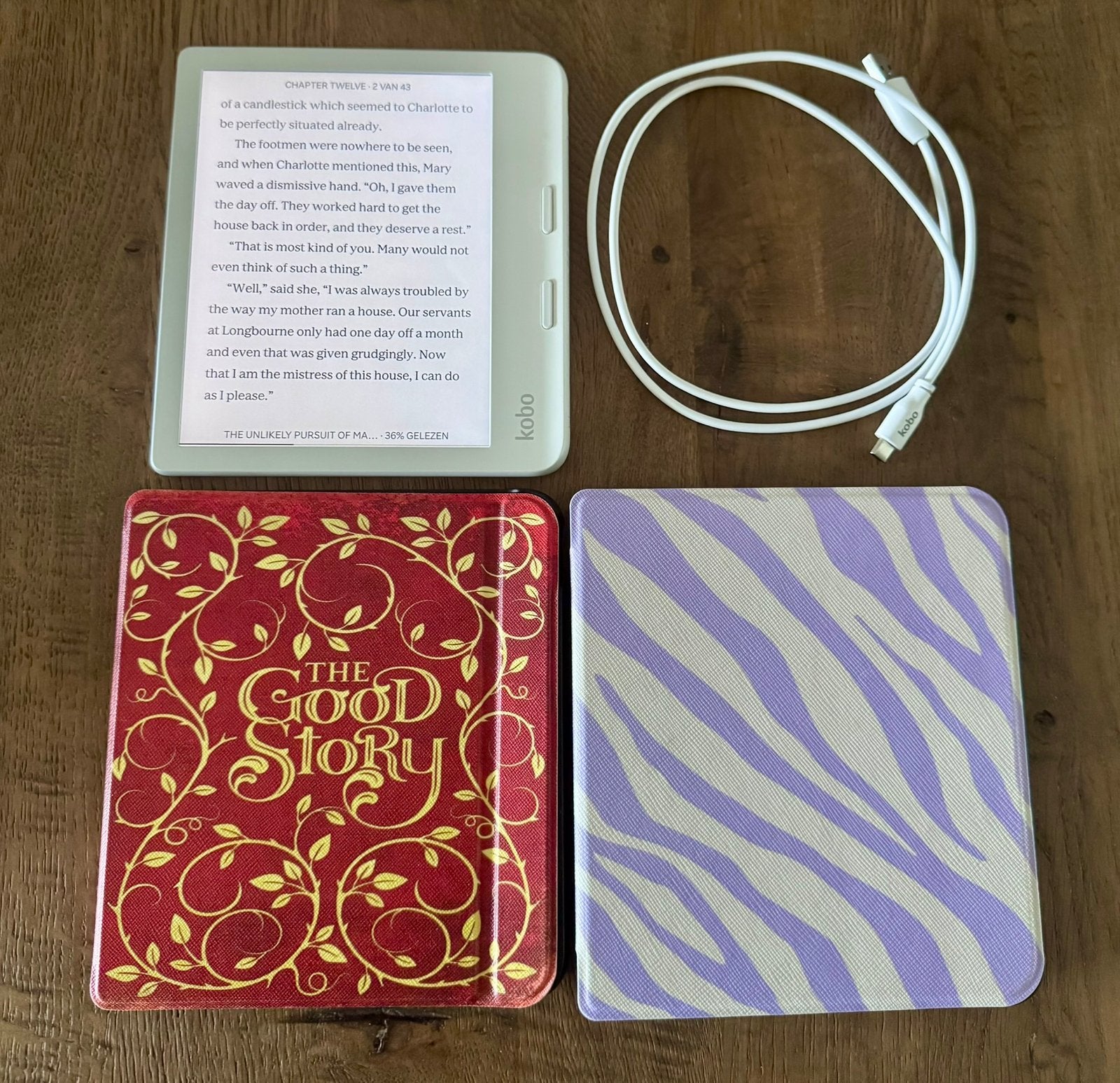 ZGAN Kobo Libra Colour E-Reader Wit met twee hoesjes + kabel, Computers en Software, E-readers, Ophalen, Zo goed als nieuw, 16 GB of meer