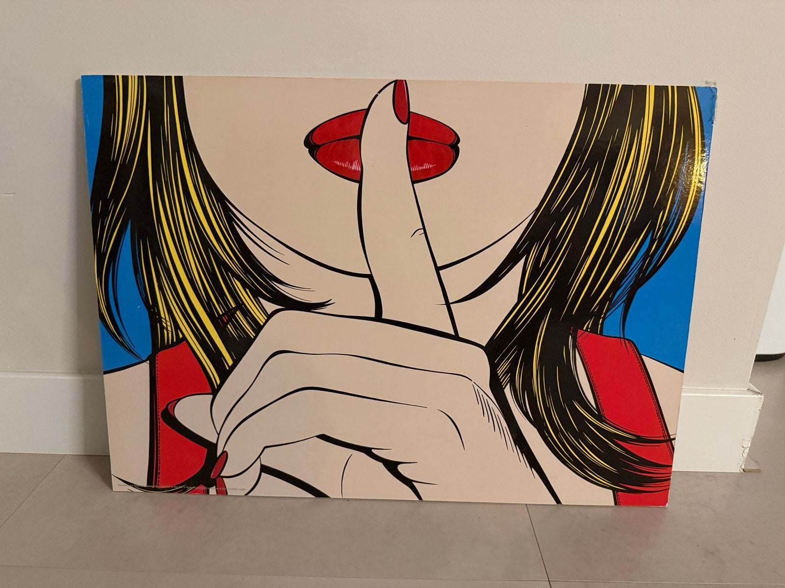 Vintage 1999 Sssshhh Pop Art Print van Deborah Azzopardi, Figuren, Hout, Print, Ophalen