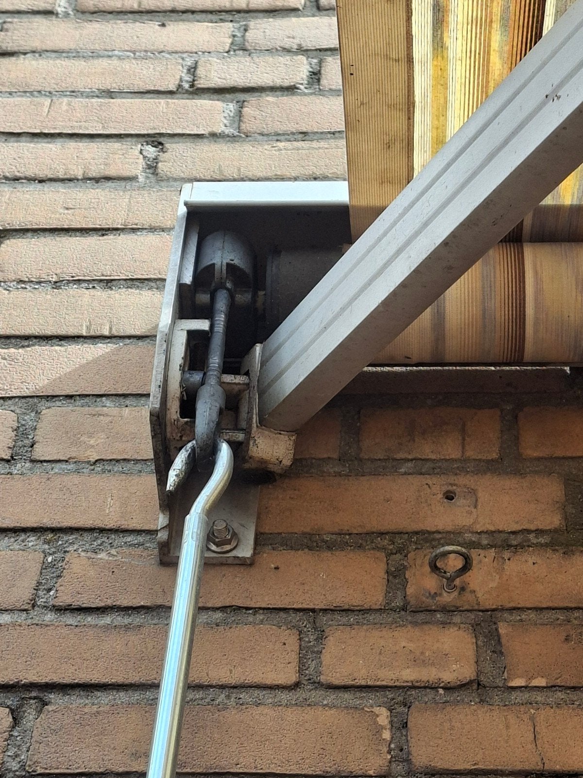 grote luifel knikarm zonnenluifel handmatig zonnescherm, Ophalen, Gebruikt, 450 cm of meer, Knikarmscherm