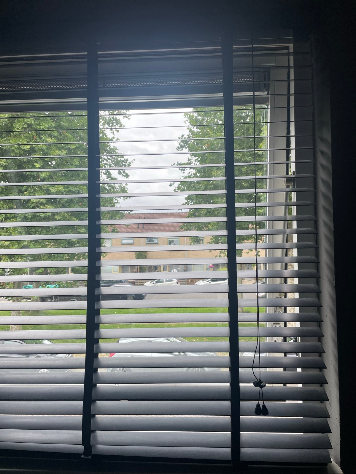 Zwarte jaloezieën met ladderband, Huis en Inrichting, Ophalen, Jaloezie, Gebruikt, Hout