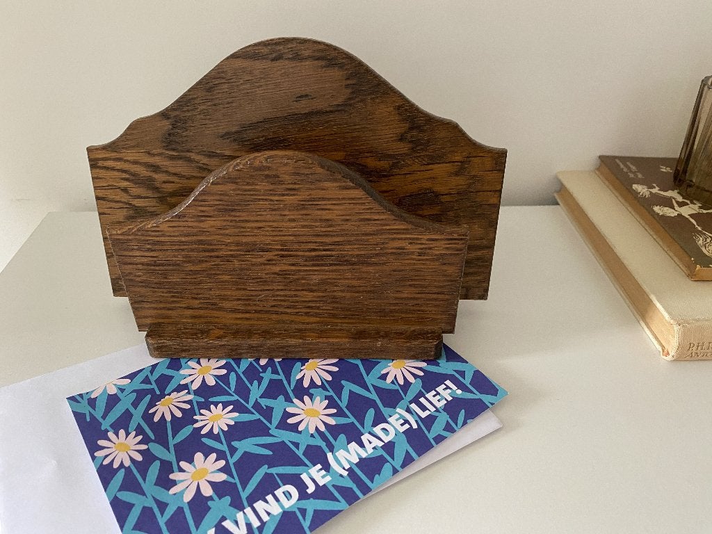leuke briefhouder brievenstandaard houten briefstandaard, Ophalen of Verzenden, Huis en Inrichting