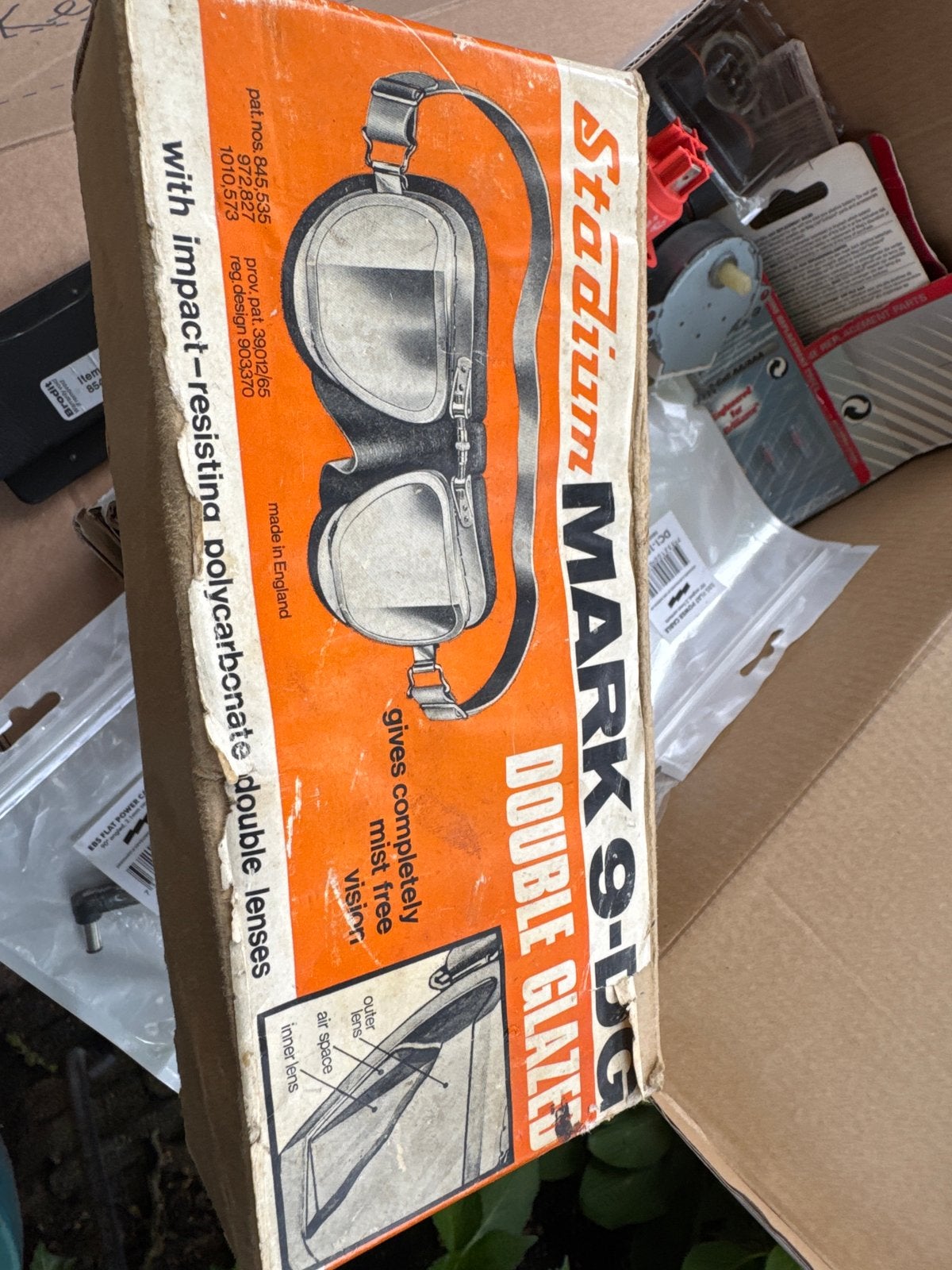 Stadium Mark 9-DG Motorbril - vliegeniersbril - vintage, Ophalen