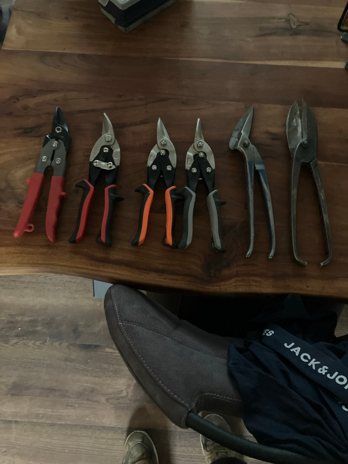 Set van diverse plaat kniptangen en blikschaar, Ophalen of Verzenden, Gebruikt, Snijgereedschap, Overige merken