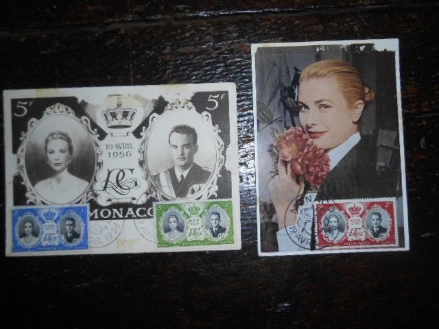 Monaco Huwelijk 16 april 1956 Reinier III en Gracia, Postzegels en Munten, Ophalen of Verzenden, Buitenland