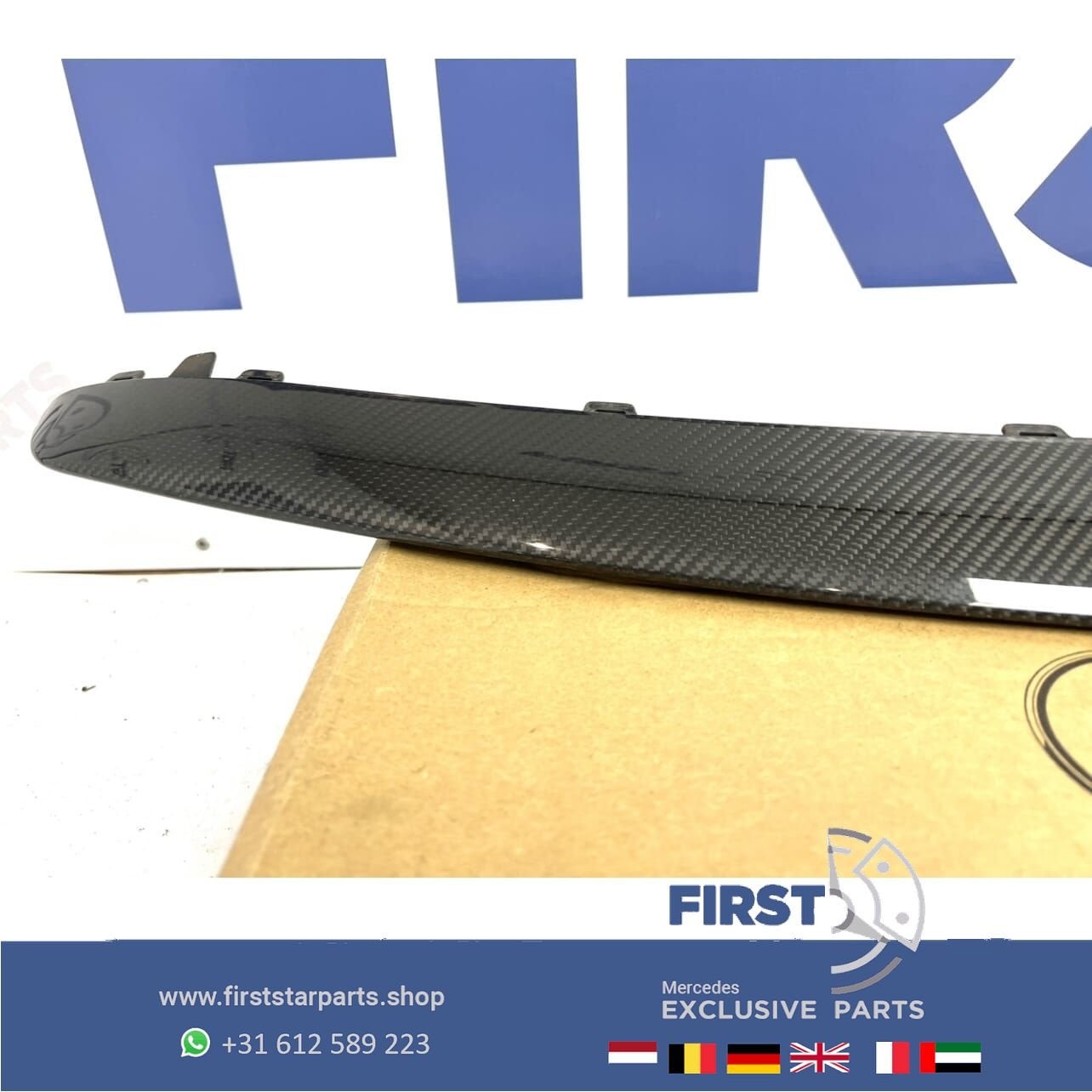 W213 E KLASSE E63 AMG CARBON SPOILER LIP Voorbumper ORIGINEL, Auto-onderdelen, Gebruikt, -, Voor, Ophalen of Verzenden