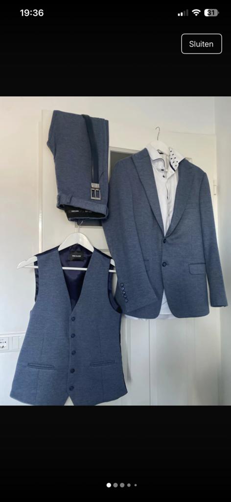 5-delig pak kostuum, Kleding | Heren, Kostuums en Colberts, Ophalen of Verzenden, Zo goed als nieuw, Maat 48/50 (M), Grijs