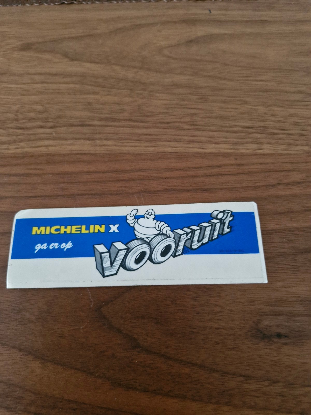 408 Vintage Michelin X Vooruit sticker, Ophalen of Verzenden, Gebruikt, Auto of Motor