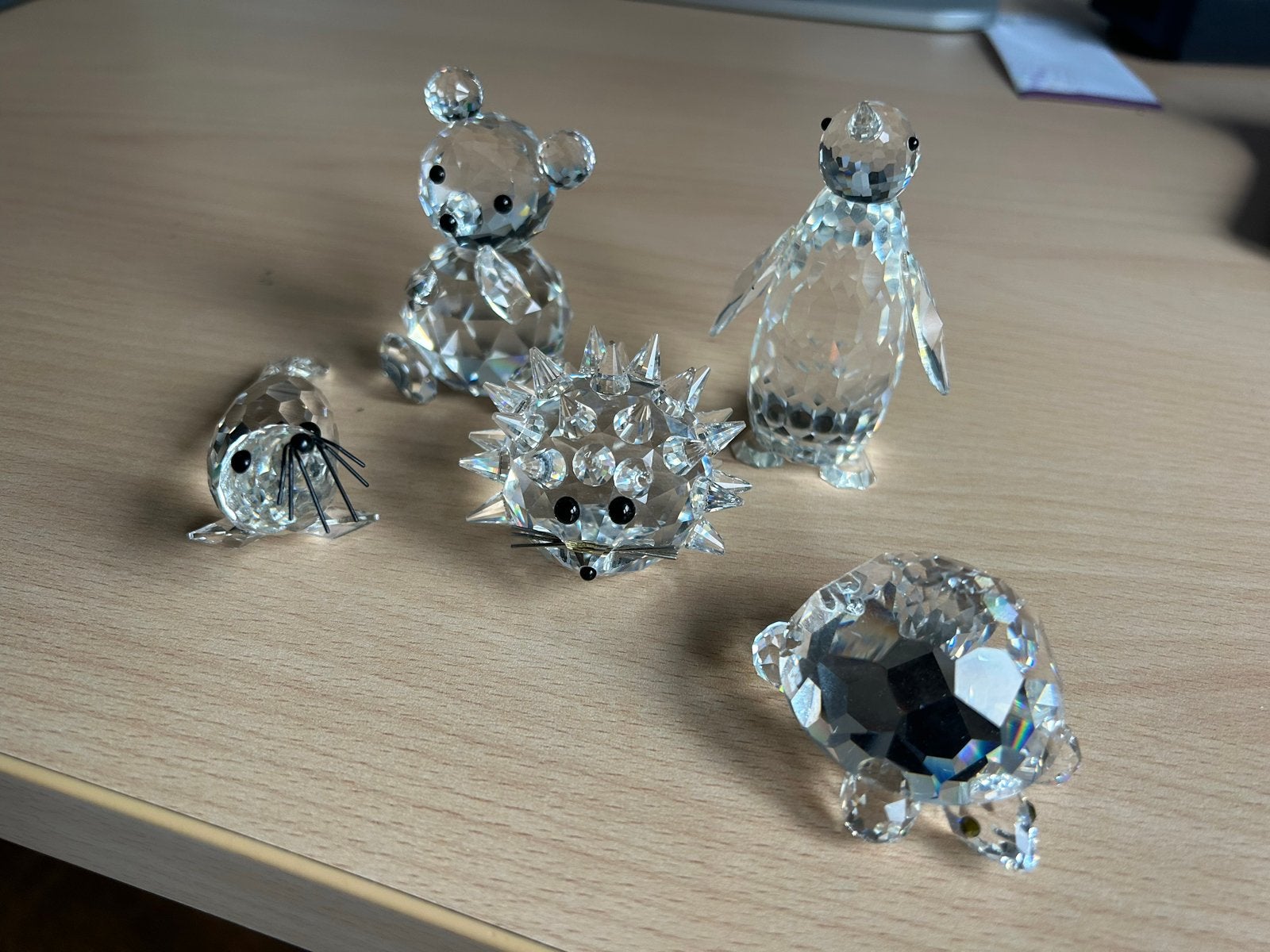 Swarovski Kristal Dierenbeeldjes - Set van 5, Ophalen, Zo goed als nieuw, Glas, Klassiek