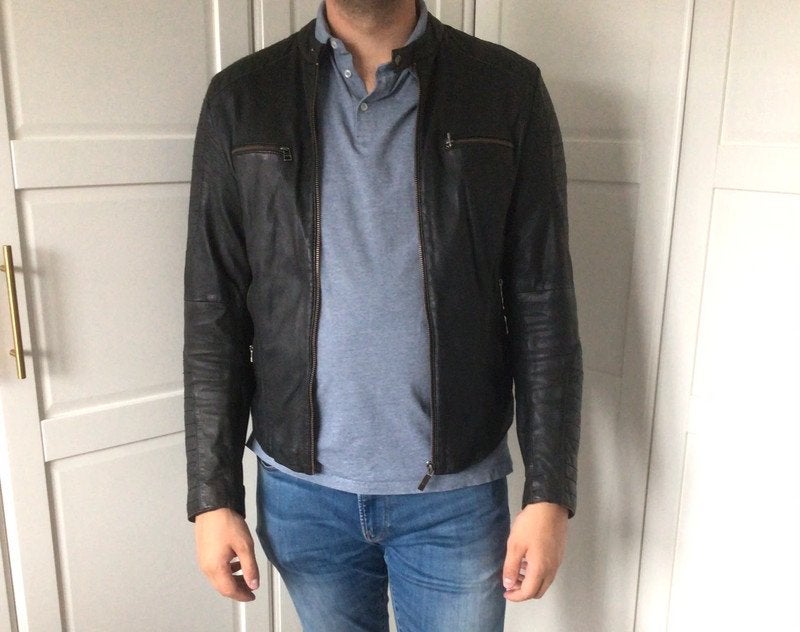 Goosecraft biker 907 XL heren leren jas, Ophalen of Verzenden, Zo goed als nieuw, Maat 52/54 (L), Zwart