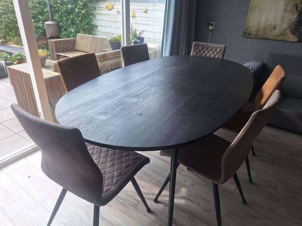 Xooon eettafel met 6 stoelen, Ophalen of Verzenden, Gebruikt, Eettafel