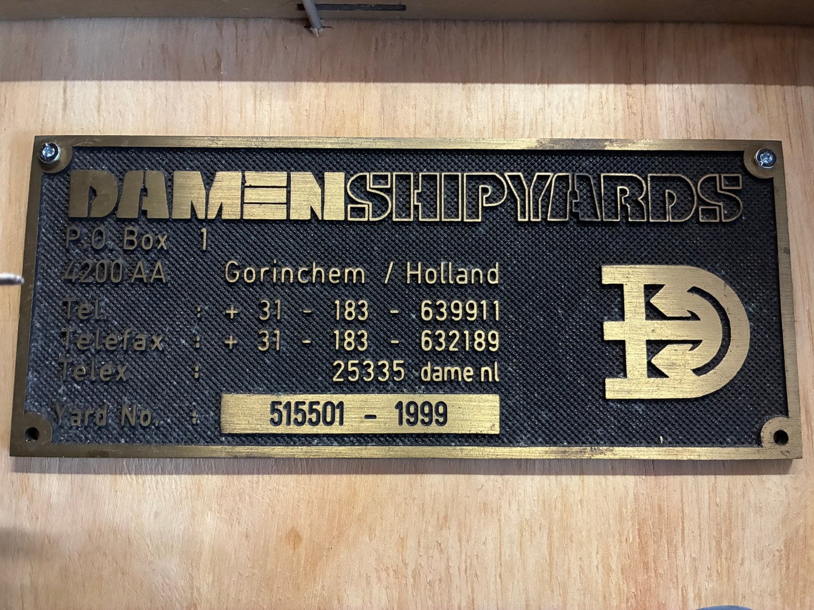 Werfplaat Damen Shipyards Gorinchem koperen plaat, Antiek en Kunst, Ophalen of Verzenden