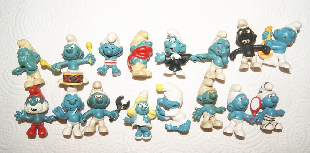 Verzameling smurfen via de BP  (Schleich), Verzamelen, Ophalen of Verzenden, Gebruikt, Verschillende Smurfen, Poppetje, Figuurtje of Knuffel