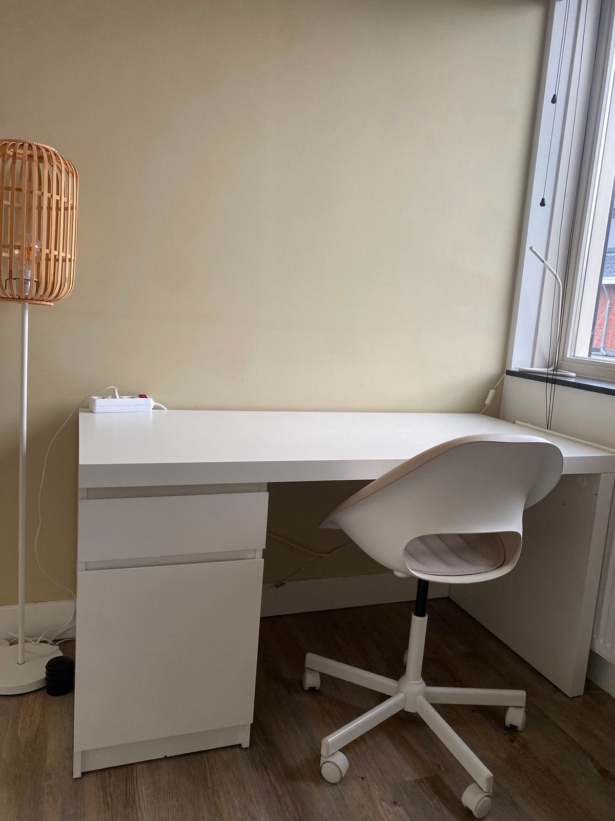 IKEA MALM bureau met lade en kast, wit, Ophalen, Gebruikt, Met lades, Spaanplaat of MDF