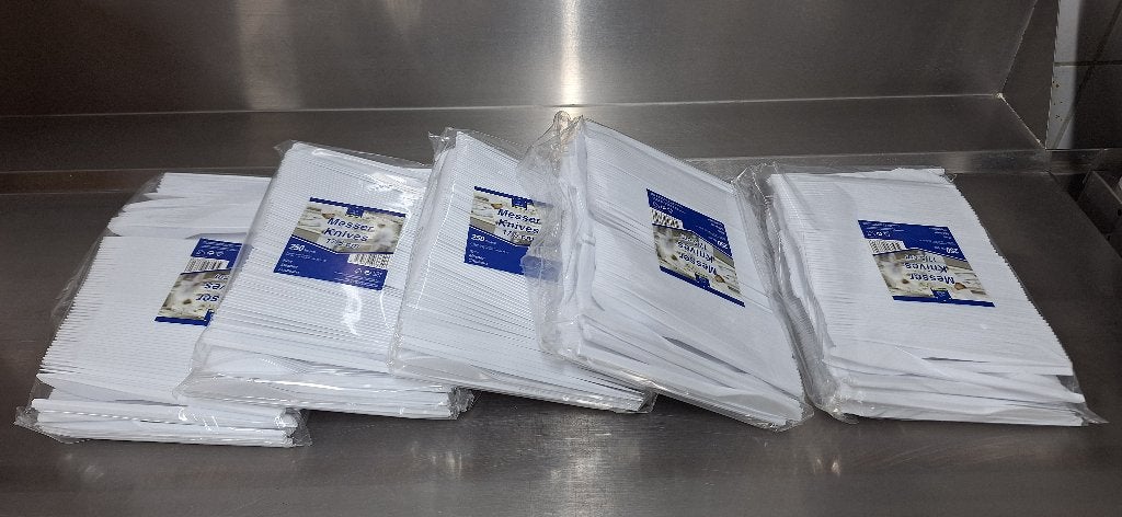 1250 Plastic Messen - Wegwerp Bestek, Kunststof, Los bestek, Nieuw, Ophalen of Verzenden