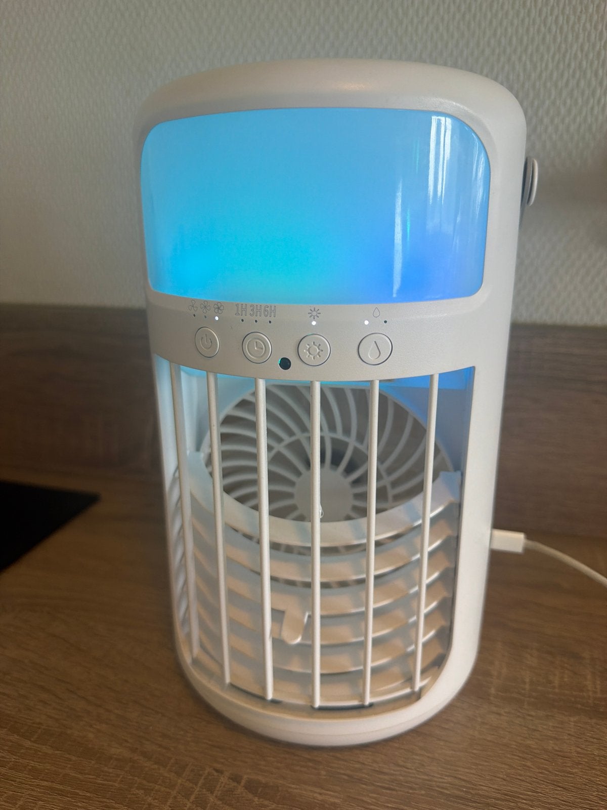 Compacte Airconditioning Ventilator met LED-verlichting, Ophalen, Tafel- of Grondventilator, Minder dan 60 m³, Ventileren