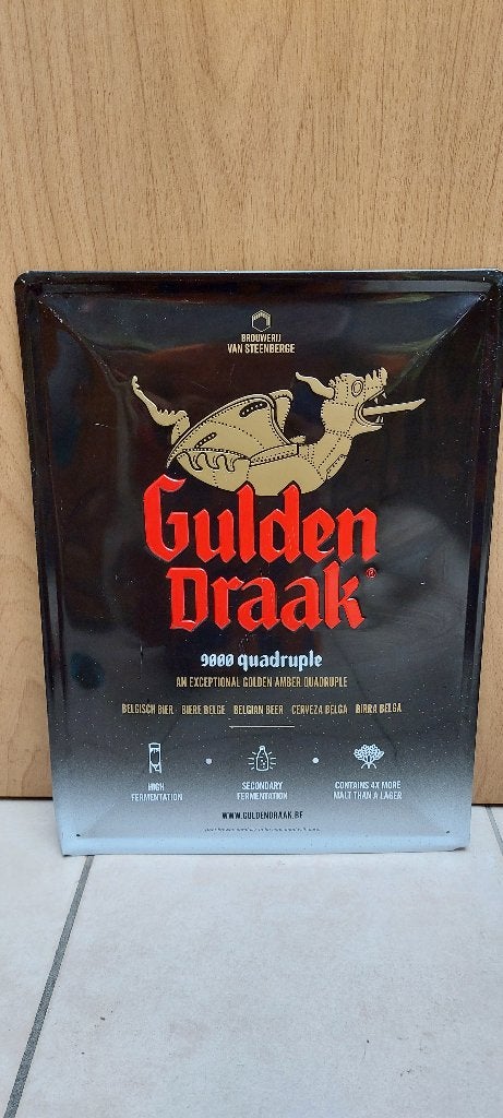 Reclamebord Gulden Draak, Verzamelen, Ophalen of Verzenden, Nieuw, Reclamebord, Plaat of Schild, Overige merken