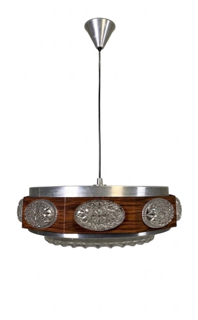 Prachtige vintage space age ufo hanglamp, Ophalen of Verzenden, Hout