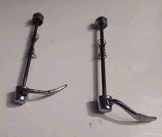 Set van 2 Campagnolo snelspanners voorwiel fietswielen Vin, Wiel, Gebruikt, Campagnolo, Staal