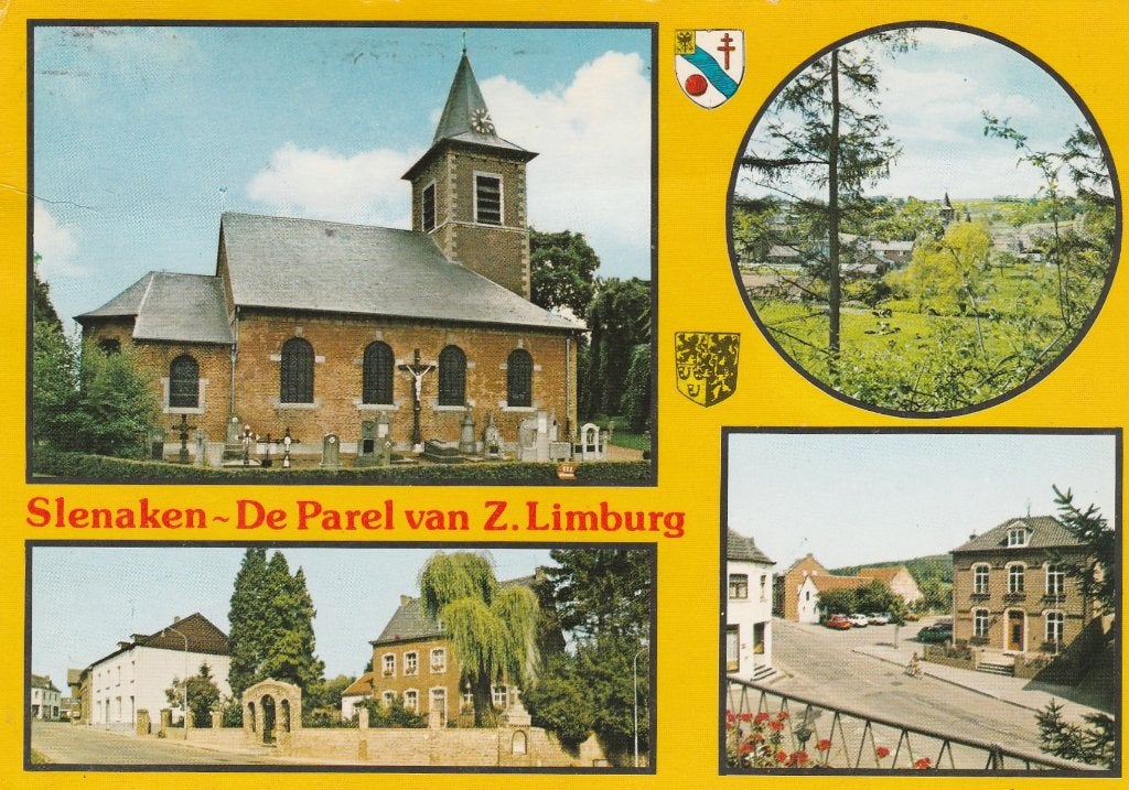 SLENAKEN Kerk Dorpsstraat Panorama Gemeentehuis, Verzenden, 1960 tot 1980, Gelopen, Limburg