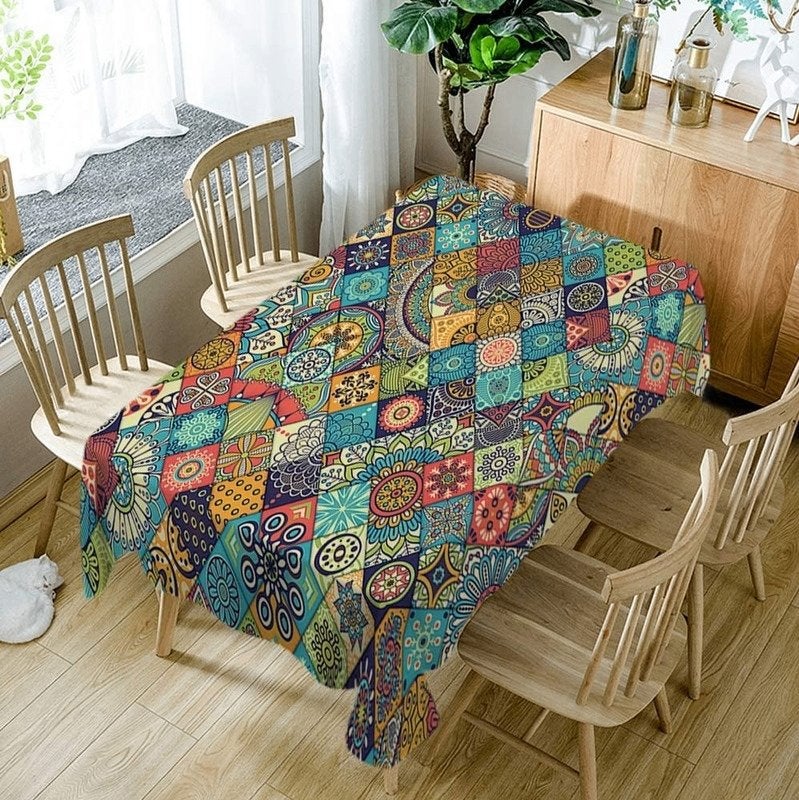 Rechthoekig Bohemian Tafelkleed / Tafellaken Geometrisch, Verzenden, Nieuw, Rechthoek