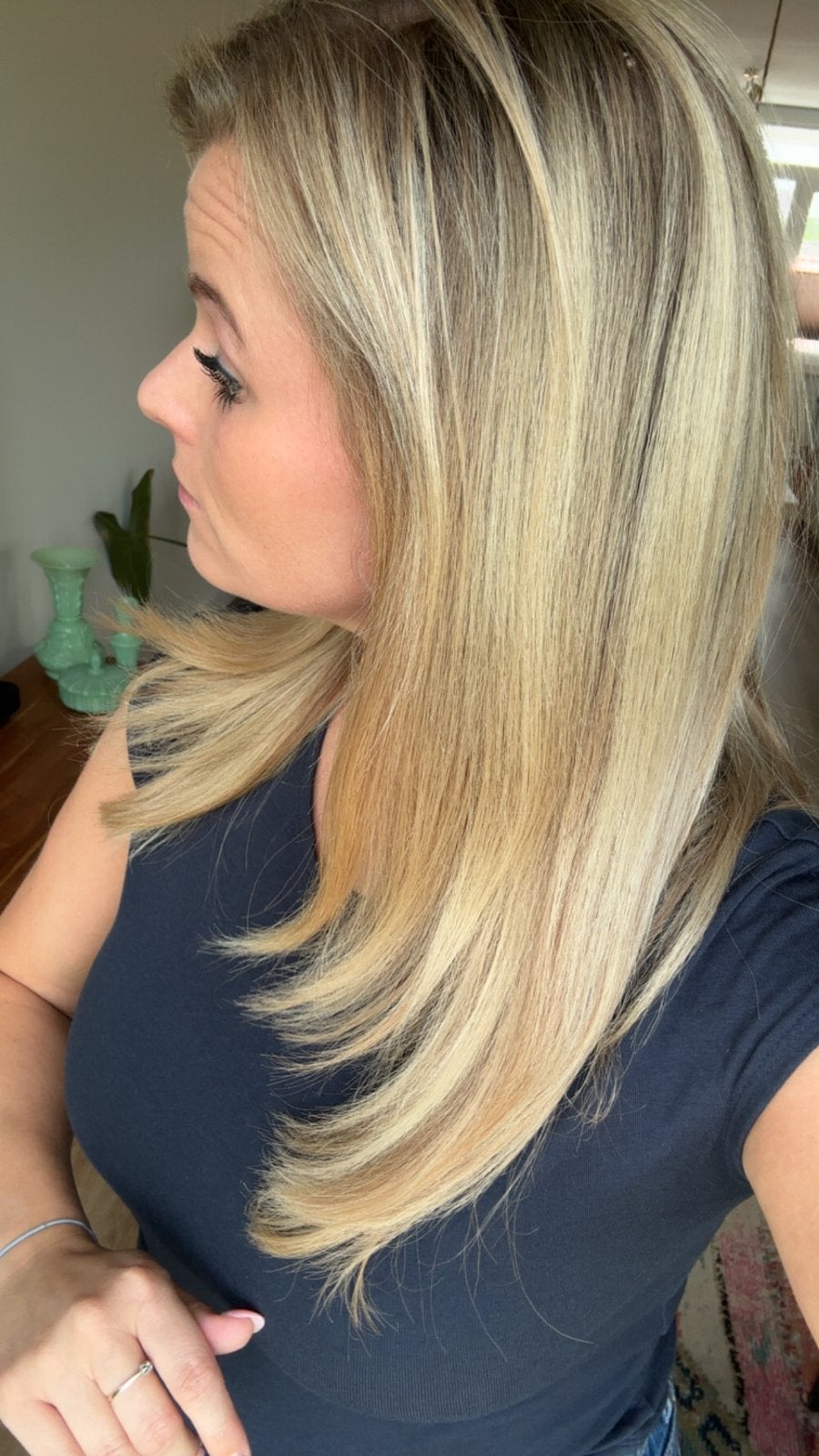 Blonde V-part pruik/haarverlenging, open top, Sieraden, Tassen en Uiterlijk, Uiterlijk | Haarverzorging, Ophalen of Verzenden