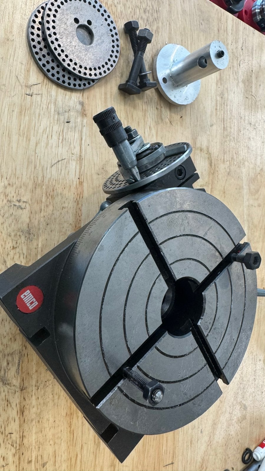 EMCO Draaitafel met verdeelplaten en accessoires, Ophalen of Verzenden, Gebruikt