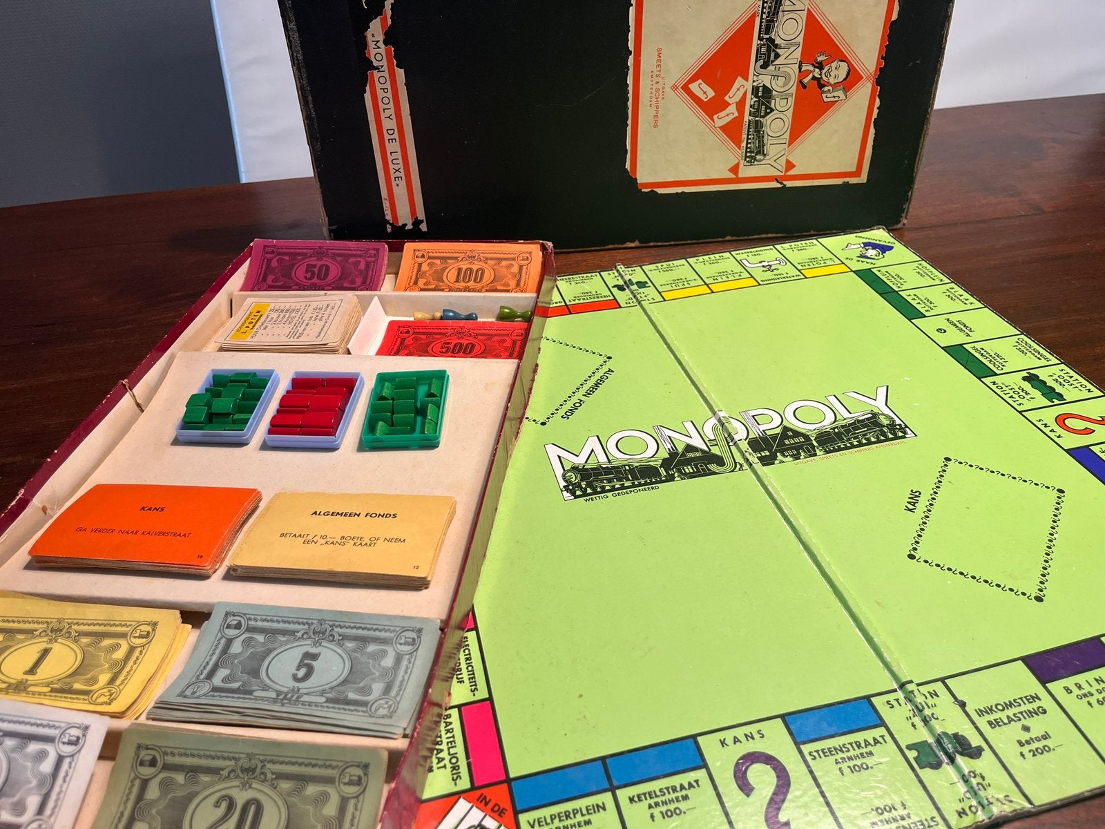 Oud Monopoly De Luxe bordspel, jaren 50, Hobby en Vrije tijd, Gezelschapsspellen | Bordspellen, Ophalen, Gebruikt