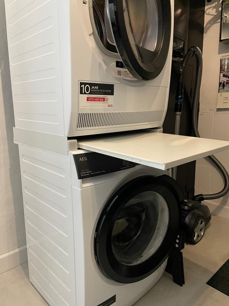 Schuif tussenstuk wasmachine droger 1 jaar oud, Witgoed en Apparatuur, Wasmachines, Ophalen, Zo goed als nieuw