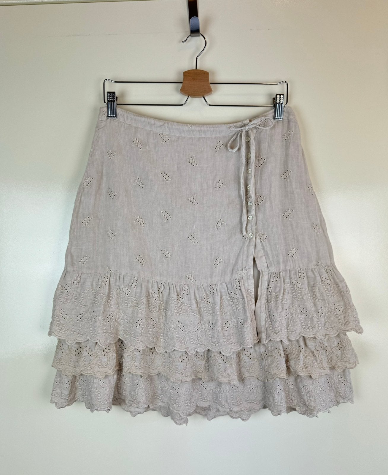 120% LINO Linen Premium Skirt Rok Beige Boho Bohemian Summer, Kleding | Dames, Maat 38/40 (M), Beige, Ophalen of Verzenden, Zo goed als nieuw