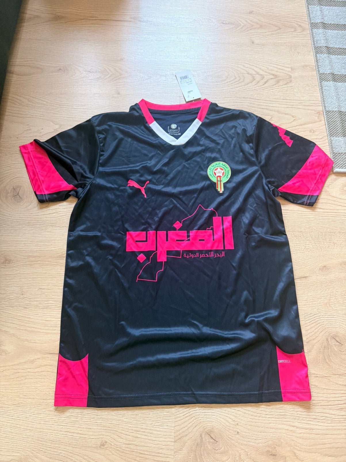 Marokko Voetbalshirt Zwart/Roze - Maat L, Ophalen of Verzenden, Nieuw, Maat 52/54 (L), Zwart