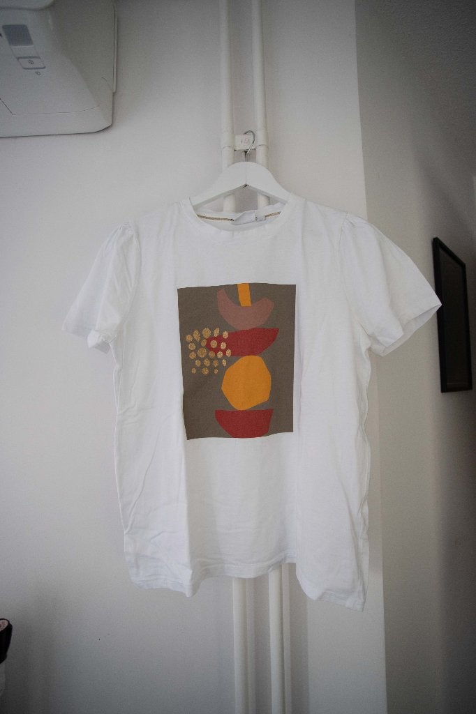 Wit T-shirt met opdruk Saint Tropez maat S, Wit, Ophalen of Verzenden, Korte mouw, Maat 36 (S)