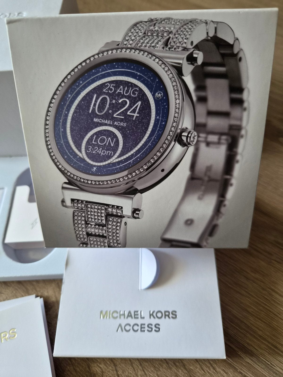Michael Kors Acces Smartwatch zilver/strass Android, Staal, Zo goed als nieuw, Zilver, Ophalen