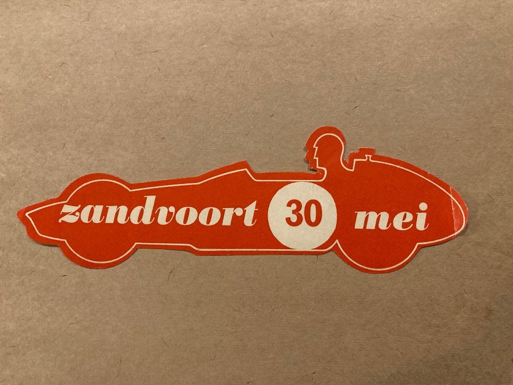 Sticker Pinksterraces Zandvoort 30 mei 1966, Verzamelen, Ophalen of Verzenden, Gebruikt, Auto's