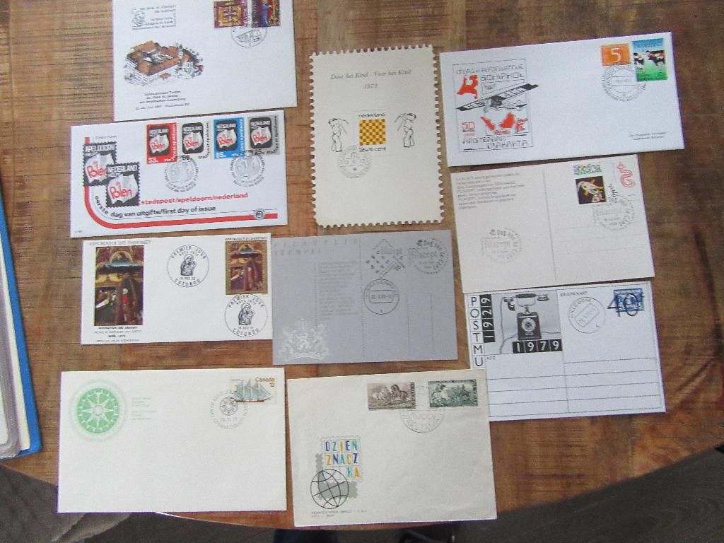 vintage Nederlandse poststukken en ansichtkaarten FDC divers, Verzenden, Nederland