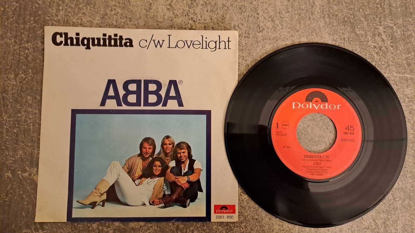 Abba  - chiquitita, Cd's en Dvd's, Gebruikt, 7 inch, Pop, Fotohoes