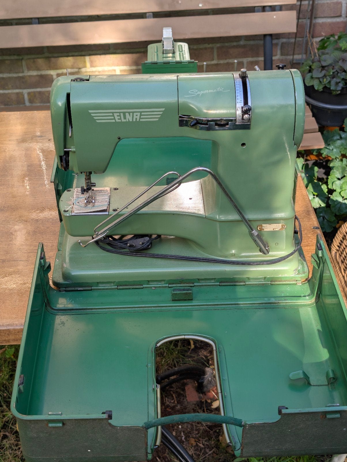 Vintage Elna Supermatic Naaimachine - Groen, Ophalen