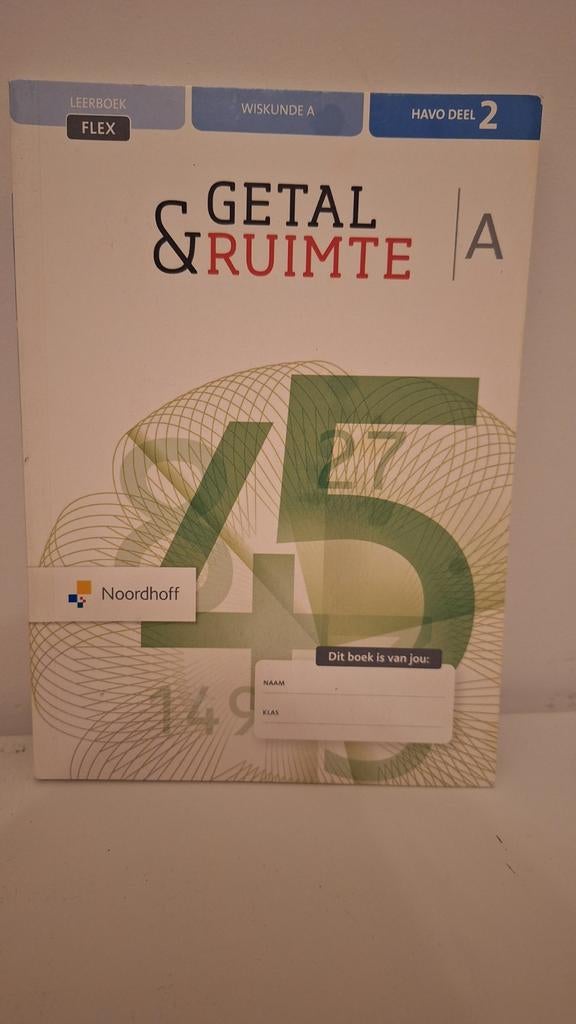Getal & Ruimte HAVO deel 2 wiskunde A FLEX 12e editie, Gelezen, Wiskunde A, Noordhoff, HAVO