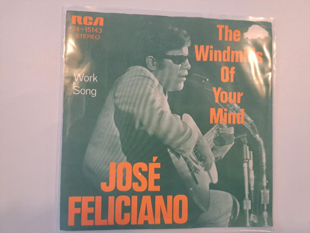 Single: Jose Feliciano - The Windmils Of Your Mind/Work Song, Gebruikt, 7 inch, Single, Ophalen of Verzenden