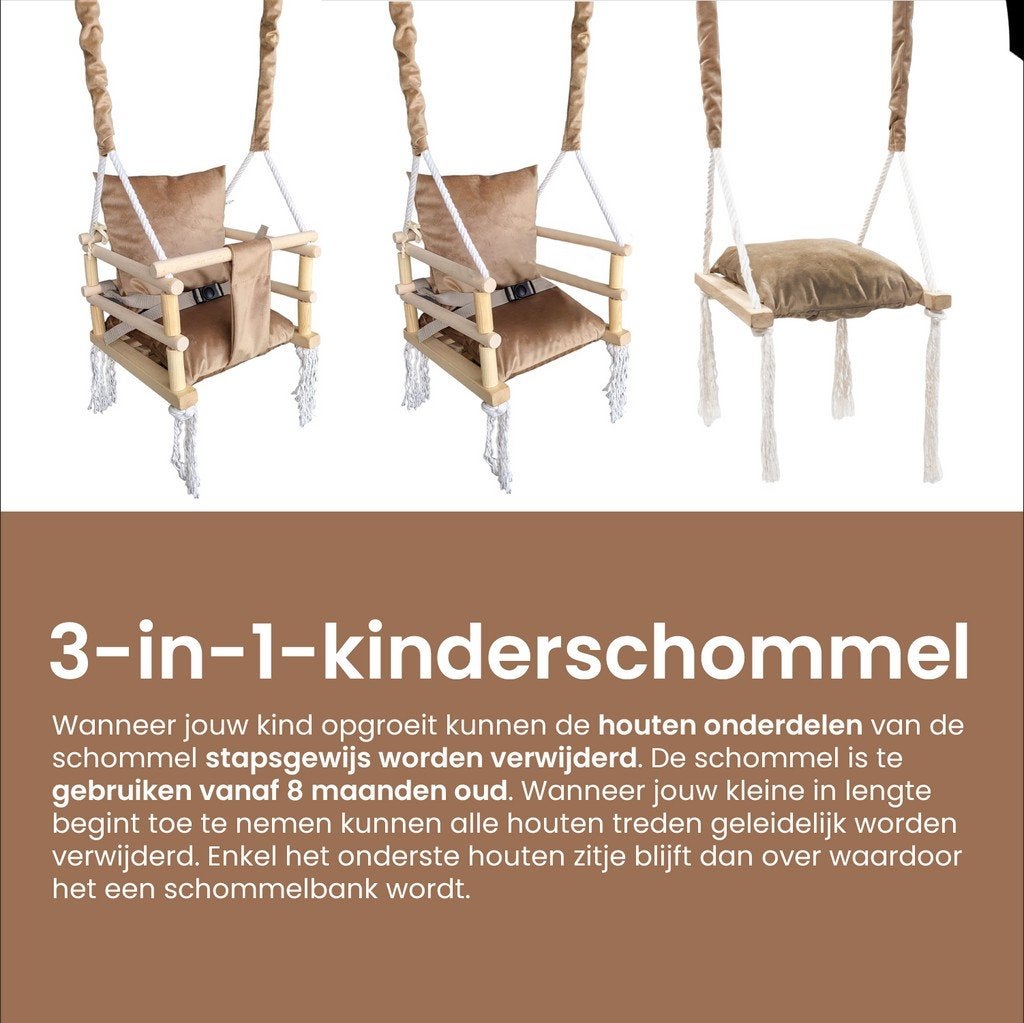 3-in-1 Kinder Schommel - Zgan, Ophalen, Zo goed als nieuw, Schommel