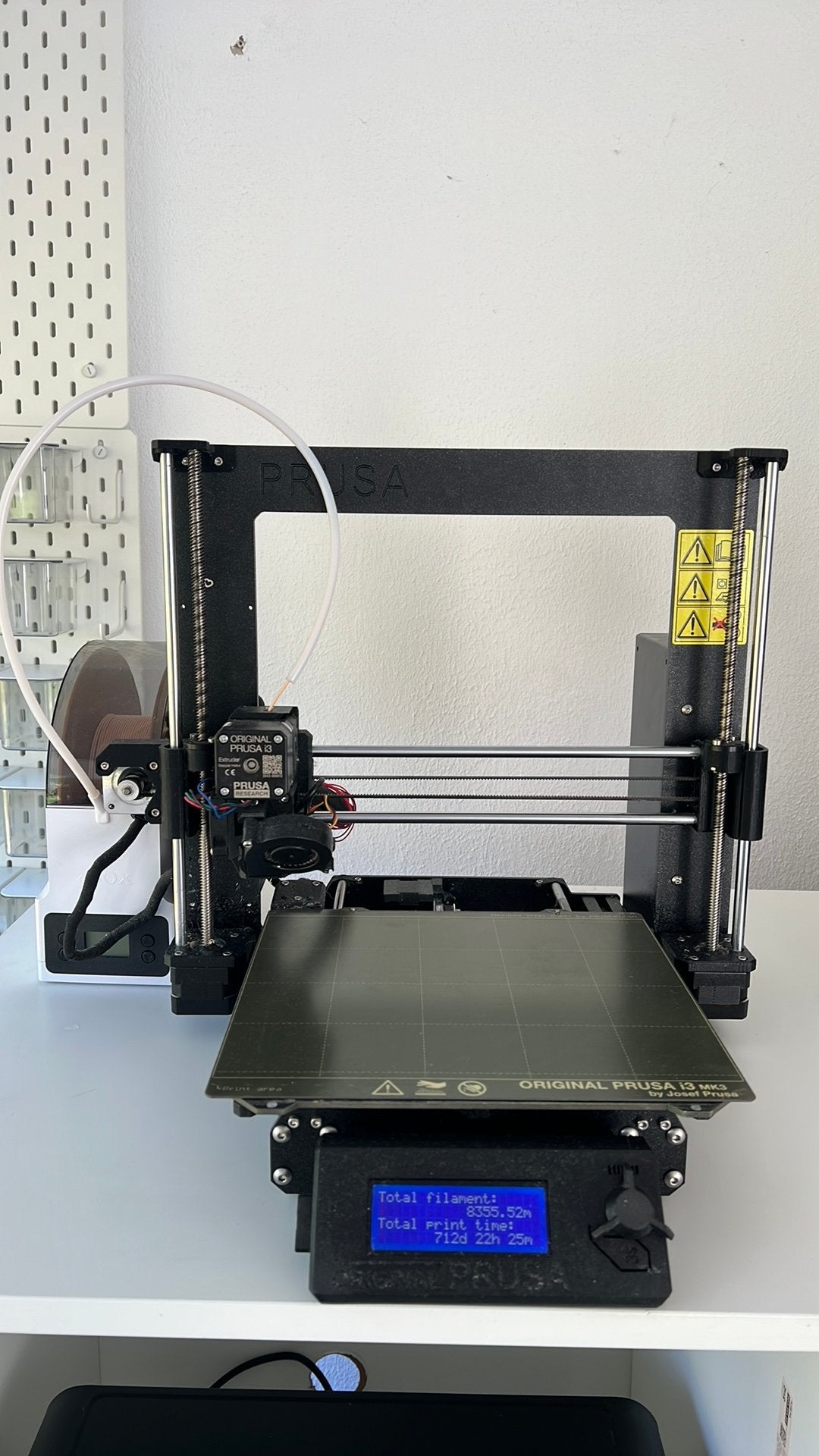 Prusa MK3 3D printer met droogbox, Ophalen, Gebruikt, Filament