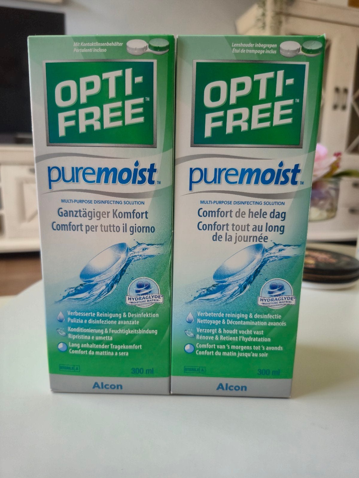 OPTI-FREE PureMoist lenzenvloeistof 2x300ml, Ophalen of Verzenden, Nieuw, Overige typen