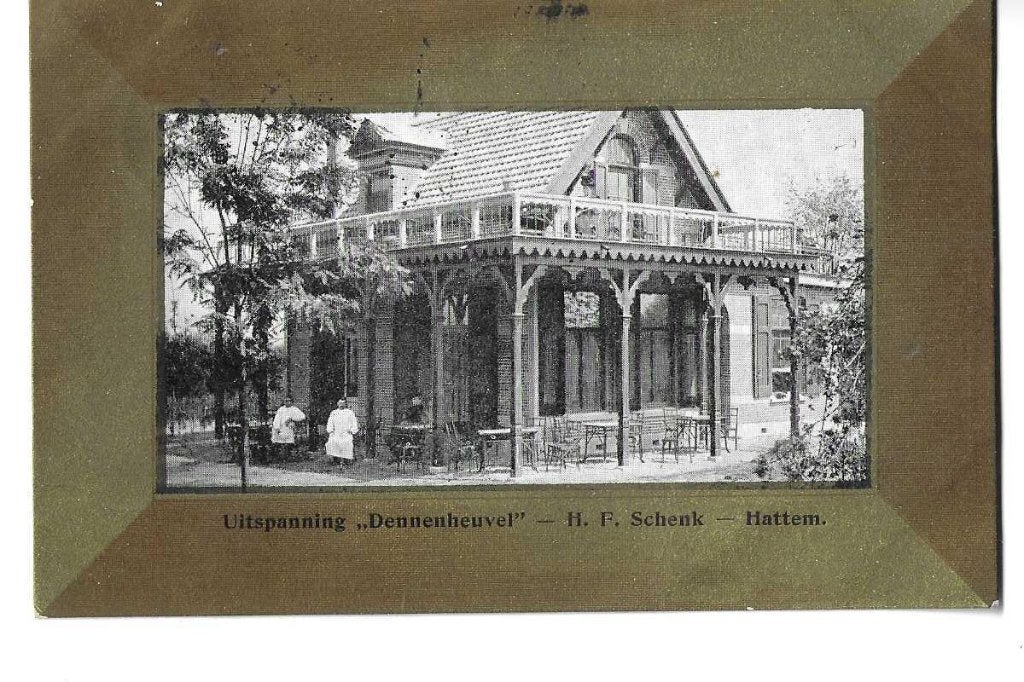 hattem  uitspanning dennenheuvel  fam.schenk  stempels bildt, Verzenden, Voor 1920, Gelopen, Gelderland