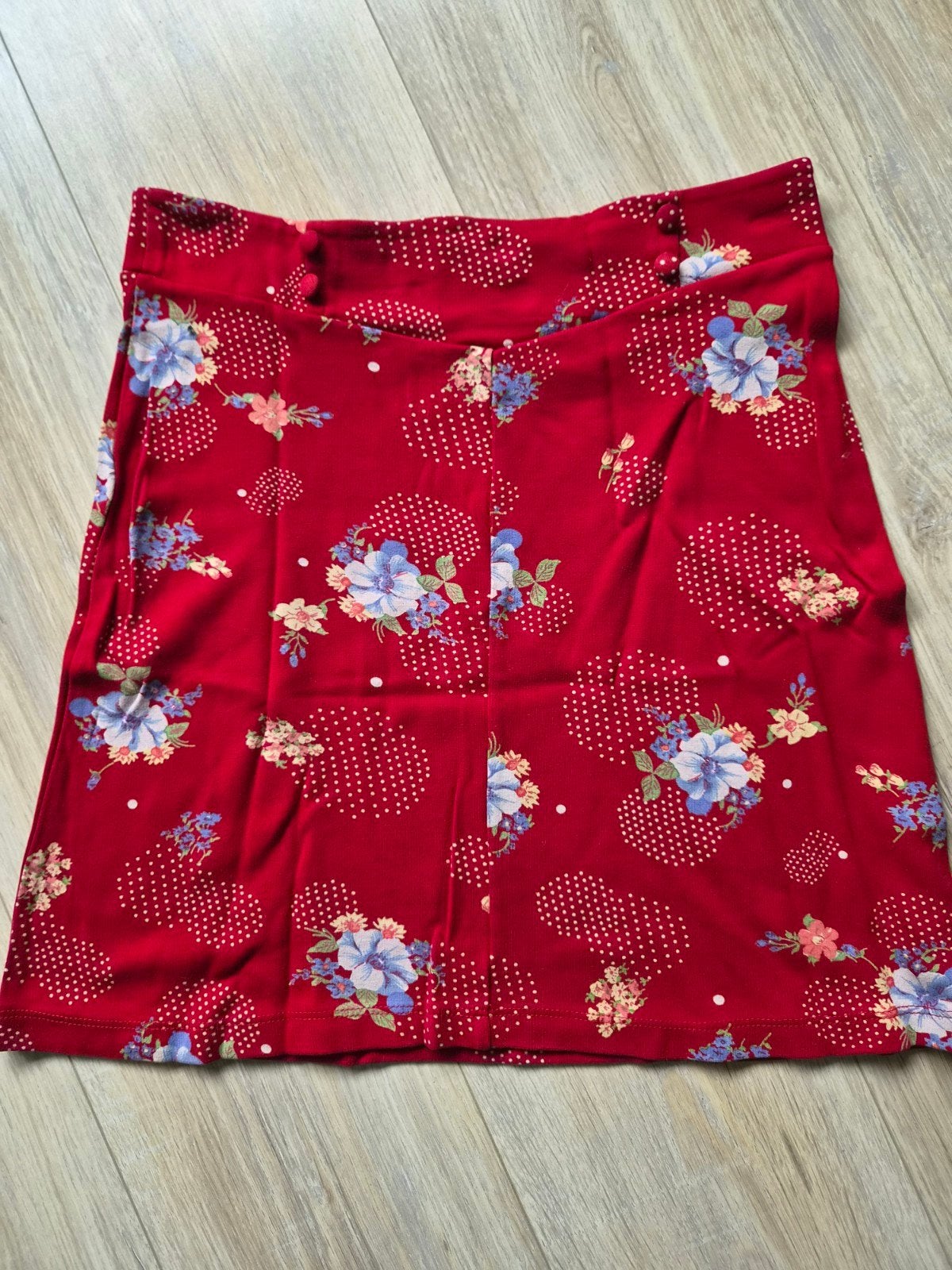 King Louie rokje rood met bloemen en stippen maat S, Ophalen of Verzenden, Zo goed als nieuw, King Louie, Maat 36 (S)