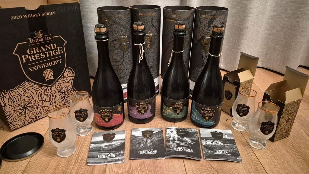Hertog Jan Vatgerijpt wiskey series 2020 Complete Set, Ophalen of Verzenden, Nieuw, Flesje(s), Hertog Jan