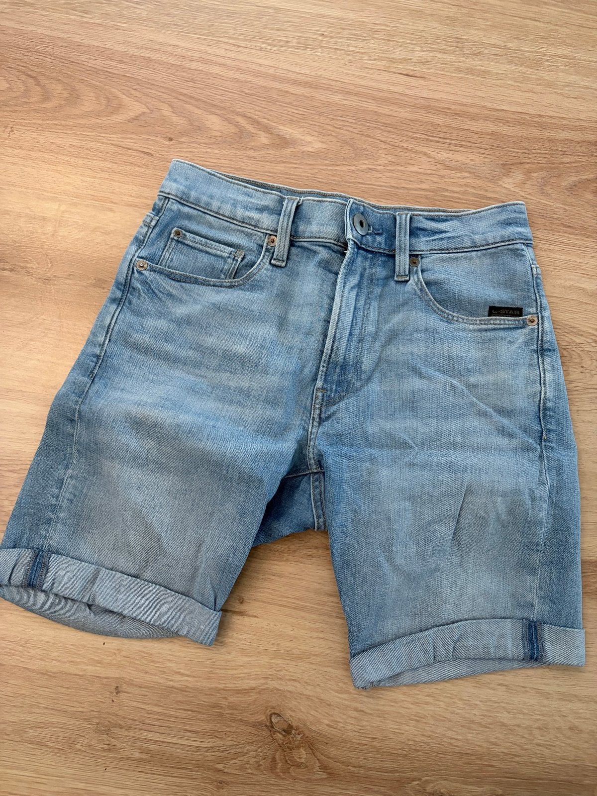G-Star RAW 3301 Slim Short - Maat 28, Ophalen of Verzenden, Zo goed als nieuw, Blauw, W32 (confectie 46) of kleiner