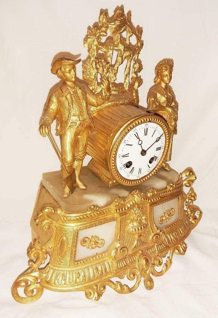 antieke franse pendule romantiekje, Antiek en Kunst, Ophalen