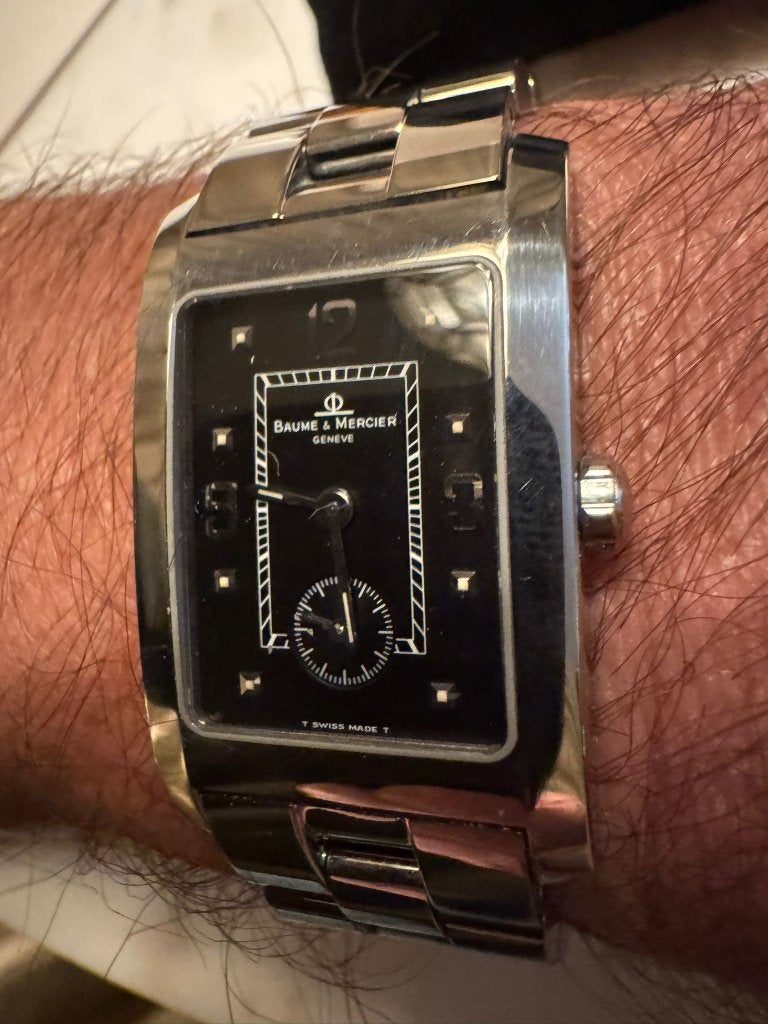 Zwitsers Horloge Baume et Mercier Hampton zwarte wijzerplaat, Richemont, Ophalen of Verzenden, Zo goed als nieuw, Info@houseofcoco.nl