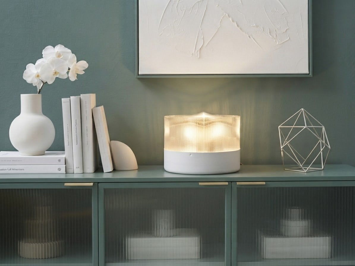 Scandinavische wand-/plafondlamp of tafellamp, wit metaal, Ophalen of Verzenden