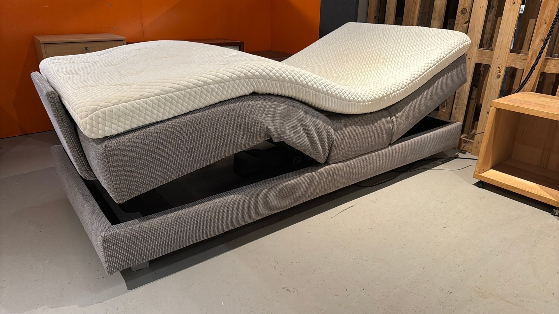 1 persoons boxspring electrisch verstelbaar, Ophalen, 90 cm, Eenpersoons, .